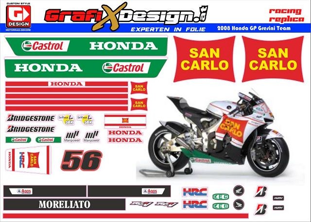 2008 Kit Honda GP Gresini San Carlo