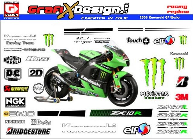 2008 Kit Kawasaki GP Works Monster Energy